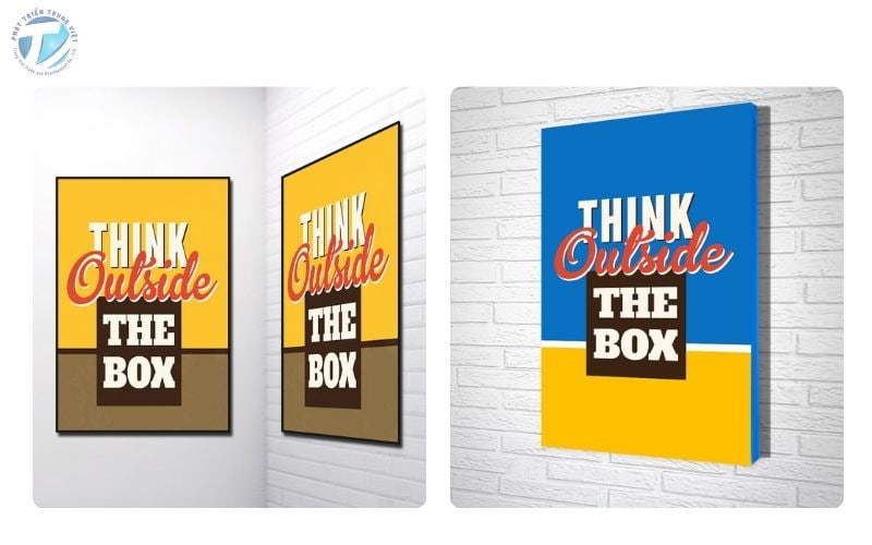 Mẫu tranh slogan “Think Outside The Box”